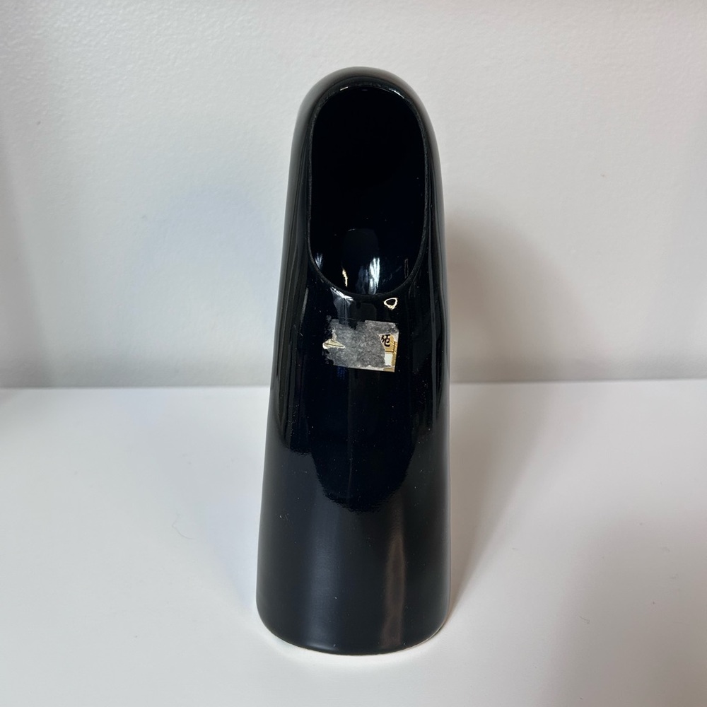 Vintage Toyo MCM Modernist Sculptural Black Ikebana Vase Japanese Style - Picture 3 of 9